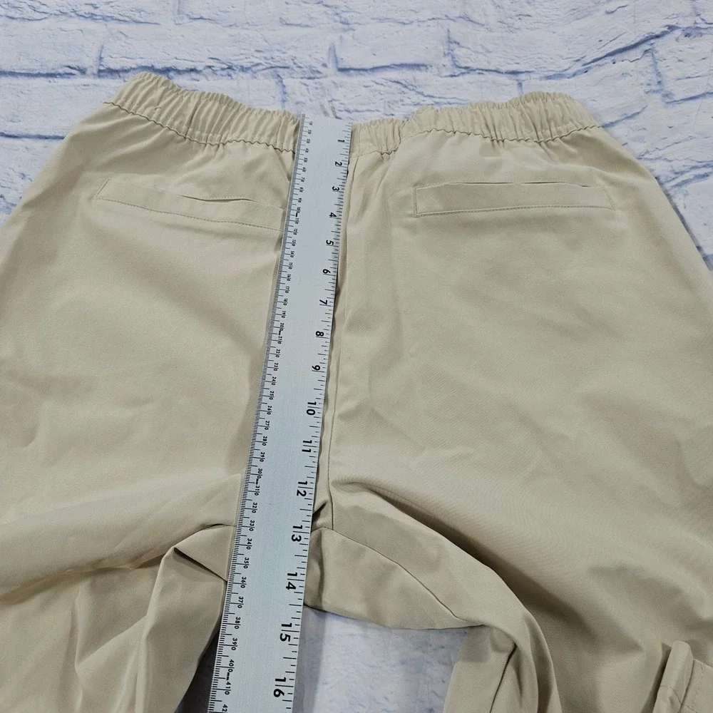 Nike Club Woven Pants Mens M Khaki Beige Elastic Waist Drawstring Casual Sport